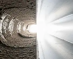 air duct cleaning services showing interior duct system inspection and cleaning in Austin, TX